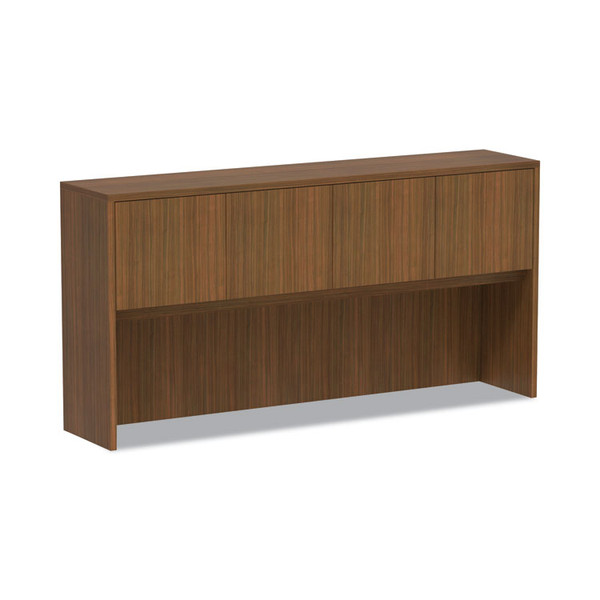 Alera Valencia Series Hutch with Doors, 4 Compartments, 70.63w x 15d x 35.38h, Modern Walnut [SKU: ALEVA287215WA]