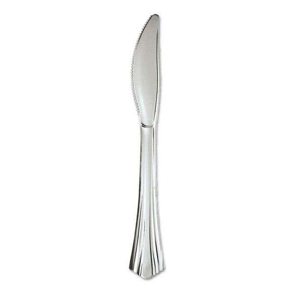 Heavyweight Plastic Knives, Silver, 7 1/2", Reflections Design, 600/Carton [SKU: WNA630155]