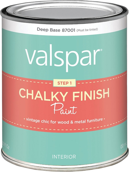 Valspar 410.0087001.005 Chalky Finish Paint System, Deep Base, 1 qt, Can [SKU: ORG8306912]