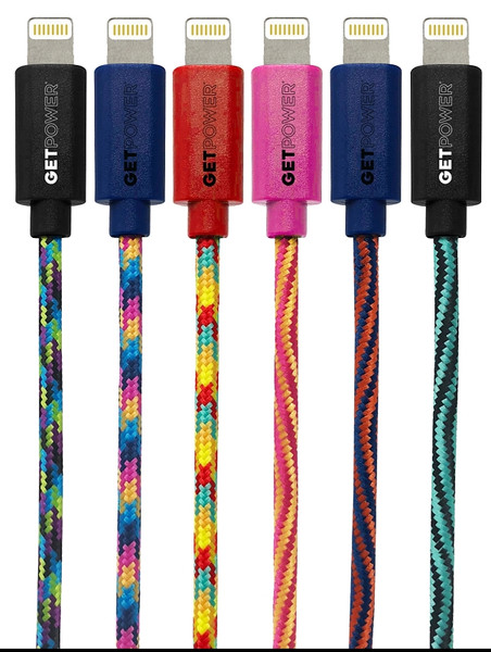 GetPower GP-XL-BRD-L USB Cable, Nylon Sheath, Assorted Sheath, 10 ft L [SKU: ORG4776035]