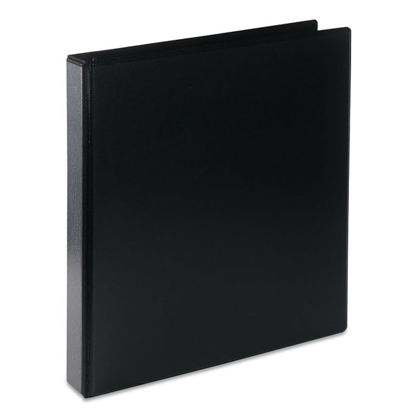 Deluxe Round Ring View Binder, 3 Rings, 1" Capacity, 11 x 8.5, Black [SKU: UNV20711]