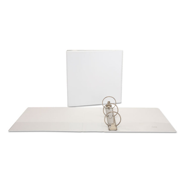 Deluxe Round Ring View Binder, 3 Rings, 3" Capacity, 11 x 8.5, White [SKU: UNV20752]