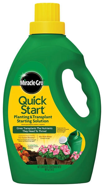 Miracle-Gro Quick Start 1005562 Planting and Transplant Starting Solution, 40 oz Can, Liquid, 4-12-4 N-P-K Ratio [SKU: ORG7379696]
