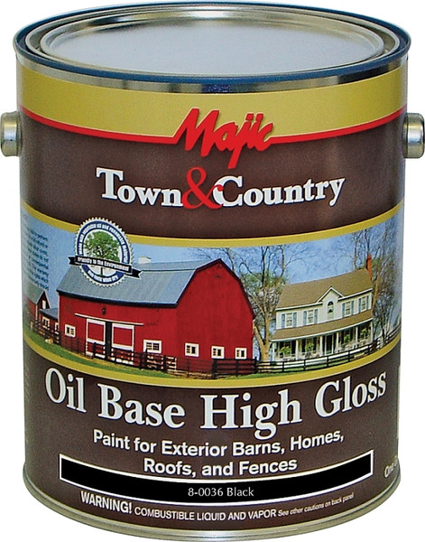 Majic Paints 8-0036-1 Barn and Fence Paint, High-Gloss, Black, 1 gal Pail [SKU: ORG7152754]