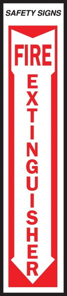 HY-KO FE-1 Safety Sign, Fire Extinguisher, Red Legend, Vinyl, 4 in W x 18 in H Dimensions [SKU: ORG1959329]