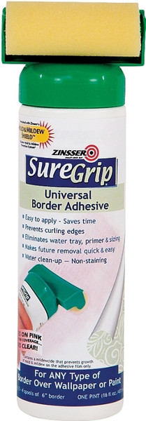 ZINSSER 2876 Wallcovering Adhesive Clear, Clear, 16 oz [SKU: ORG8262529]