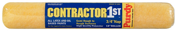 Purdy Contractor 1st 144688184 Paint Roller Cover, 3/4 in Thick Nap, 18 in L, Polyester Cover [SKU: ORG7214018]