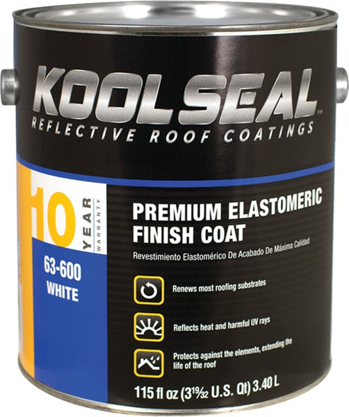 KOOL SEAL KS0063600-16 Elastomeric Roof Coating, White, 1 gal Pail, Liquid [SKU: ORG1854033]