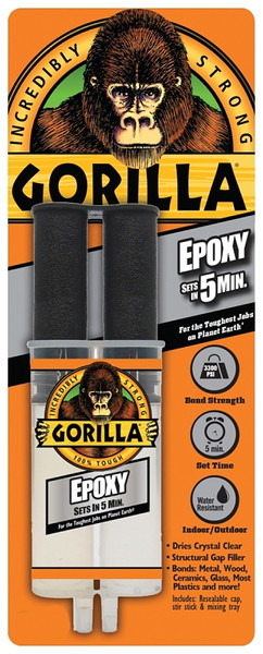 Gorilla 4200102 Epoxy Glue, Translucent, Liquid, 0.85 oz Syringe [SKU: ORG5121389]