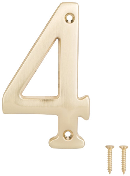 ProSource N-Z044PB3L-PS House Number, Character: 4, 4 in H Character, 2.28 in W Character [SKU: ORG2142578]