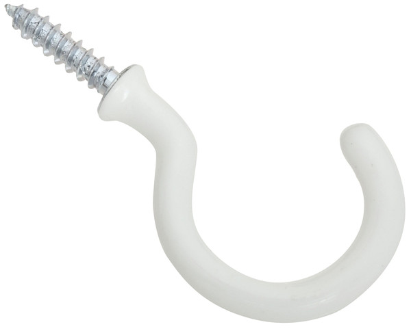 National Hardware V2667 Series N274-951 Outdoor Hook, 1-1/2 in L, Steel, White [SKU: ORG7180771]