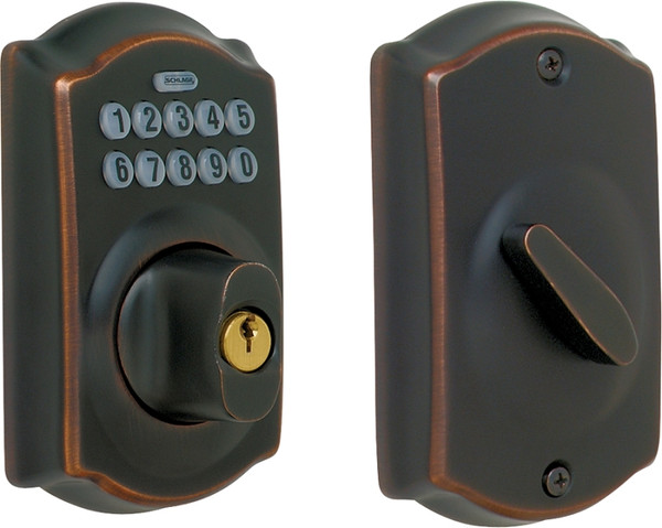 Schlage BE365VCAM716 Deadbolt, 2 Grade, Zinc, Aged Bronze, 2-3/8, 2-3/4 in Backset, C Keyway [SKU: ORG4912259]