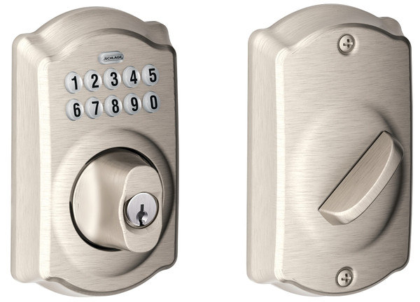 Schlage BE365VCAM619 Deadbolt, 2 Grade, Zinc, Satin Nickel, 2-3/8, 2-3/4 in Backset, C Keyway [SKU: ORG7064801]