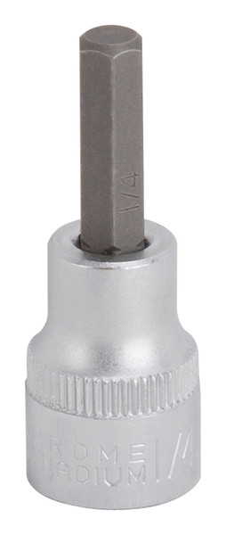 Vulcan Fractional Hex Bit Socket, Chrome, 1/4 in, 3/8 in Drive, 1-7/8 in OAL [SKU: ORG6246128]