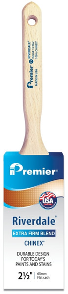 Premier Riverdale 17262 Paint Brush, 2-1/2 in W, Flat Sash Brush, 2-15/16 in L Bristle, Chinex Bristle [SKU: ORG0249516]