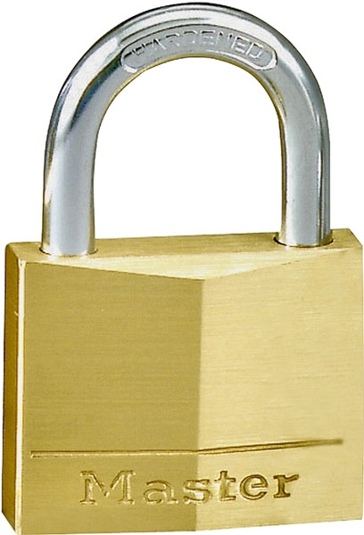 Master Lock 130D Padlock, Keyed Different Key, 3/16 in Dia Shackle, Steel Shackle, Solid Brass Body, 1-3/16 in W Body [SKU: ORG6177729]