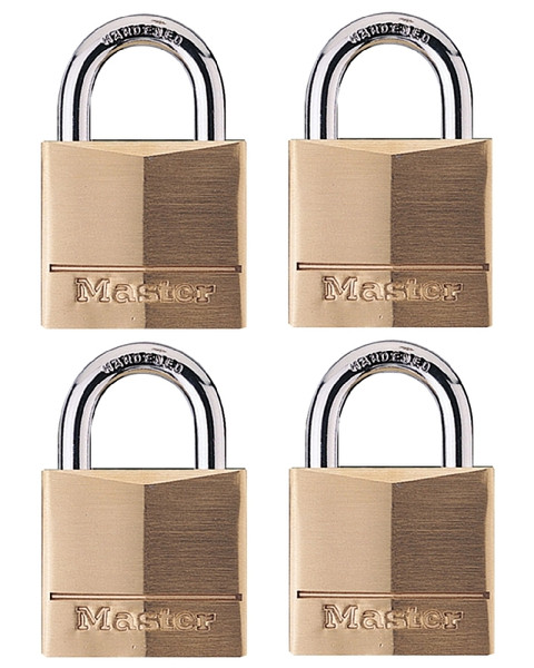 Master Lock 140Q Padlock, Keyed Alike Key, 1/4 in Dia Shackle, Steel Shackle, Solid Brass Body, 1-9/16 in W Body [SKU: ORG4920492]