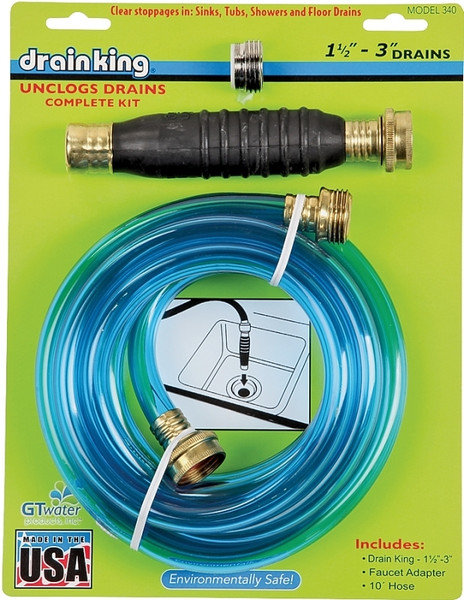Drain King 340 Drain Opener/Cleaner, 50 to 80 psi Pressure, 1-1/2 to 3 in Drain [SKU: ORG6919948]