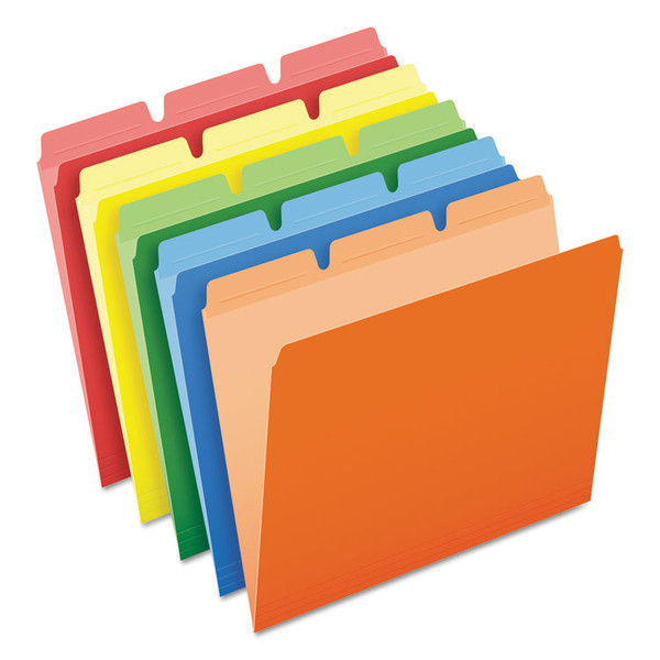 Ready-Tab Reinforced File Folders, 1/3-Cut Tabs: Assorted, Letter Size, Assorted Colors, 50/Pack [SKU: PFX42338]