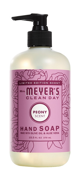 Mrs. Meyer's 17108 Hand Soap, Liquid, Peony, 12.5 fl-oz Bottle [SKU: ORG8145526]