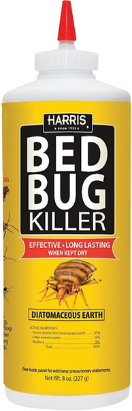HARRIS HDE-8 Bed Bug Killer, Powder, Spray Application, 8 oz Bottle [SKU: ORG8246365]