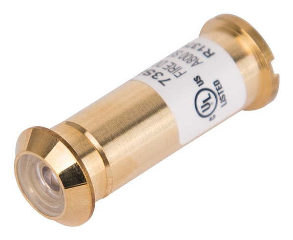 Prosource LR-001BB-PS Door Viewer, 160 deg Viewing, 1-3/8 to 1-3/4 in Thick Door, Solid Brass, Satin Brass [SKU: ORG4716569]