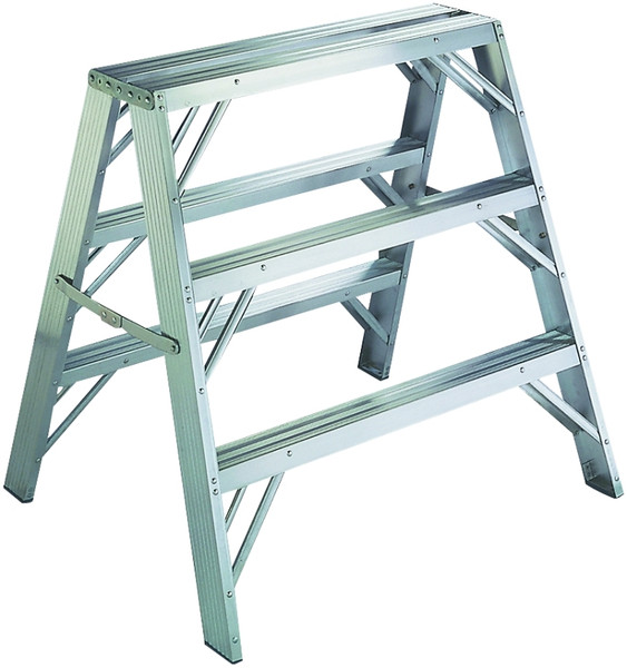 WERNER TW373-30 Work Step Ladder, 7 ft Max Reach H, 3-Step, 300 lb, Type IA Duty Rating, 3 in D Step, Aluminum [SKU: ORG4965182]