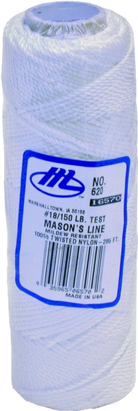Marshalltown 620 Mason Line, 285 ft L Line, White Line [SKU: ORG1959758]