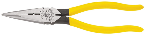 KLEIN TOOLS D203-8N Nose Plier, 8-7/16 in OAL, 1-1/4 in Jaw Opening, Yellow Handle, Dipped Handle, 1 in W Jaw [SKU: ORG6085054]