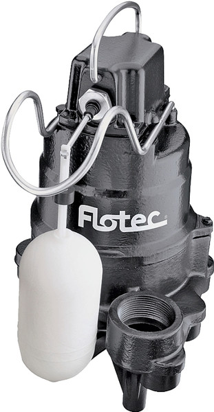 Flotec FPSC3350A Sump Pump, 1-Phase, 9.8 A, 115 V, 0.33 hp, 1-1/2 in Outlet, 24 ft Max Head, 2400 gph, Iron [SKU: ORG4051942]
