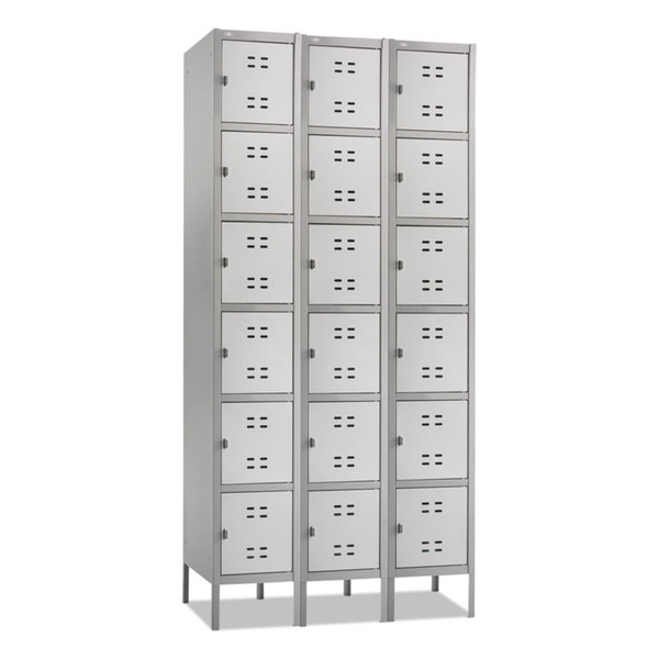 Three-Column Box Locker, 36w x 18d x 78h, Two-Tone Gray [SKU: SAF5527GR]