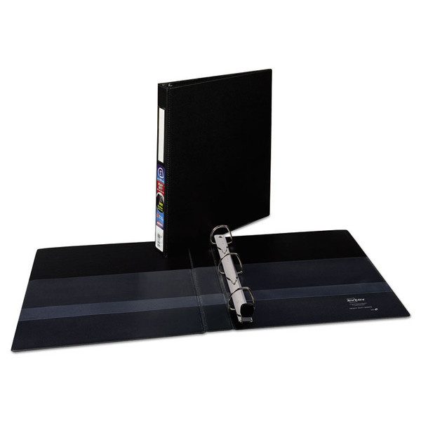 Heavy-Duty Non-View Binder with DuraHinge and One Touch EZD Rings, 3 Rings, 1" Capacity, 11 x 8.5, Black [SKU: AVE79990]