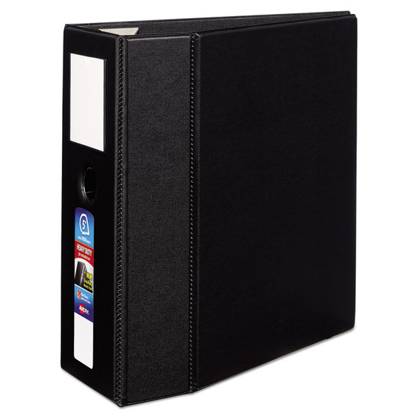 Heavy-Duty Non-View Binder, DuraHinge, Three Locking One Touch EZD Rings, Spine Label, Thumb Notch, 5" Cap, 11 x 8.5, Black [SKU: AVE79996]