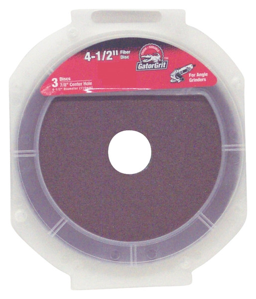 Gator 3073 Fiber Disc, 4-1/2 in Dia, 36 Grit, Extra Coarse, Aluminum Oxide Abrasive, Fiber Backing [SKU: ORG2860385]