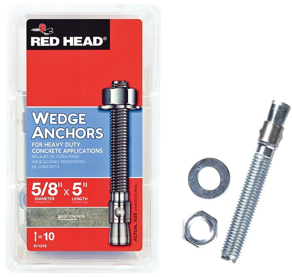 RED HEAD TruBolt Series 12310 Wedge Anchor, 5/8 in Dia, 5 in OAL [SKU: ORG7060122]