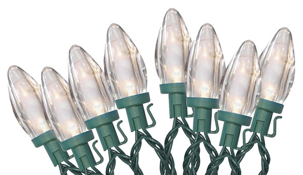 Santas Forest 24988 LED Lights, Spool, C9, Faceted, Warm White, 100 ct [SKU: ORG4629242]