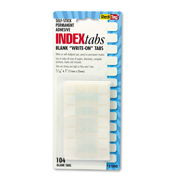 Legal Index Tabs, Customizable: Handwrite Only, 1/5-Cut, White, 1" Wide, 104/Pack [SKU: RTG31000]