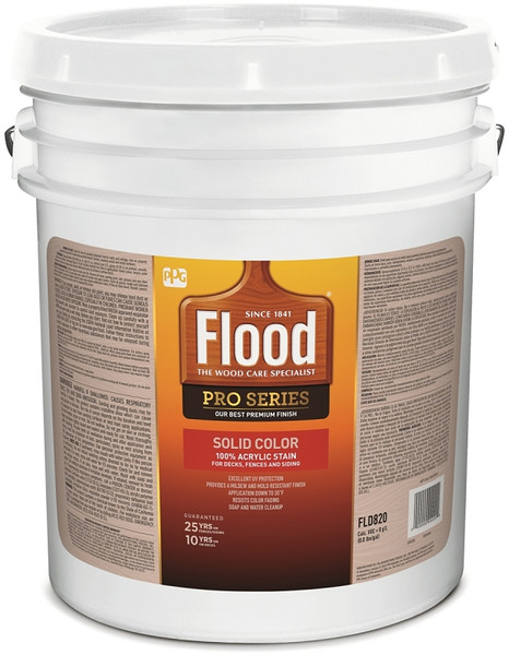 Flood FLD820-05 Wood Stain, White, Liquid, 5 gal [SKU: ORG4699369]