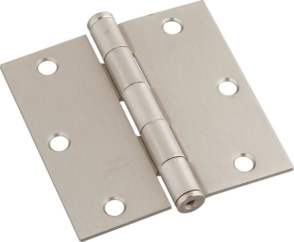 National Hardware N830-250 Door Hinge, Steel, Satin Nickel, Non-Rising, Removable Pin, Full-Mortise Mounting, 50 lb [SKU: ORG2049674]