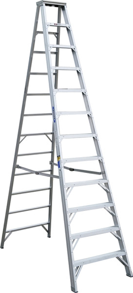 WERNER 412 Step Ladder, 16 ft Max Reach H, 11-Step, 375 lb, Type IAA Duty Rating, 3 in D Step, Aluminum [SKU: ORG6346522]