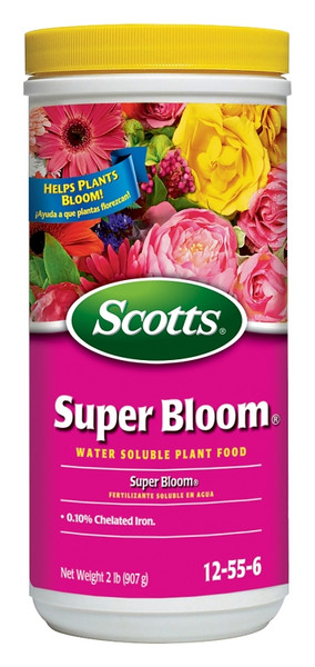 Scotts Super Bloom 110500 Water Soluble Plant Food, 2 lb Bottle, Solid, 12-55-6 N-P-K Ratio [SKU: ORG0109314]