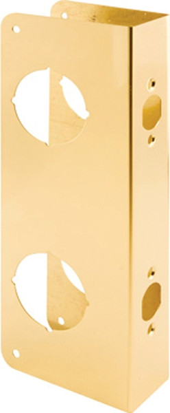 Prime-Line U 9560 Lock and Door Reinforcer, 2-3/8 in Backset, 1-3/4 in Thick Door, Brass, Brass, 9 in H, 3-7/8 in W [SKU: ORG9613191]