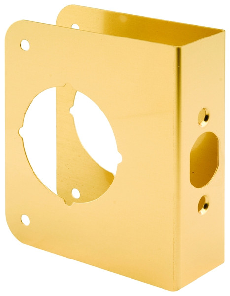 Prime-Line U 9555 Lock and Door Reinforcer, 2-3/8 in Backset, 1-3/8 in Thick Door, Brass, Brass, 4-1/2 in H, 3-7/8 in W [SKU: ORG6907729]