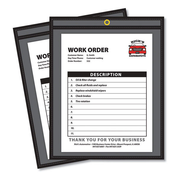 Shop Ticket Holders, Stitched, One Side Clear, 50 Sheets, 8.5 x 11, 25/Box [SKU: CLI45911]