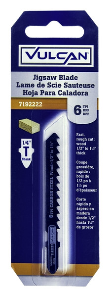 Vulcan 823431OR High-Speed Jig Saw Blade, 3 in L, 6 TPI [SKU: ORG7192222]