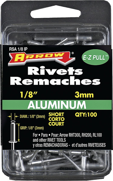 Arrow RSA1/8IP Pop Rivet, Short, 1/8 in L, Aluminum [SKU: ORG6777981]