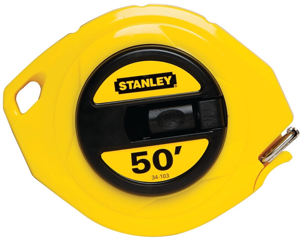 STANLEY 34-103 Measuring Tape, 50 ft L Blade, 3/8 in W Blade, Steel Blade, ABS Case, Yellow Case [SKU: ORG6223234]