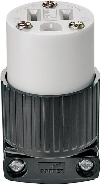 Eaton Wiring Devices 5269 Eagle Electrical Connector, 2 -Pole, 15 A, 125 V, NEMA: NEMA 5-15, Black/White [SKU: ORG6269450]