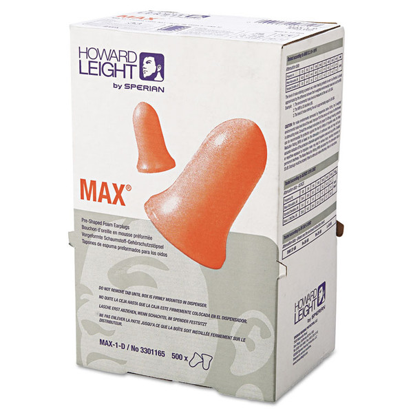 MAX-1 D Single-Use Earplugs, Cordless, 33NRR, Coral, LS 500 Refill [SKU: HOWMAX1D]