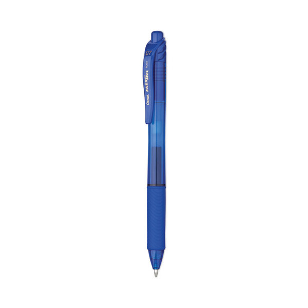EnerGel-X Gel Pen, Retractable, Medium 0.7 mm, Blue Ink, Blue Barrel, Dozen [SKU: PENBL107C]